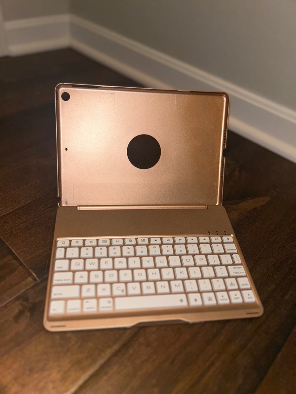 Rose Gold Tablet Case with Bluetooth Keyboard